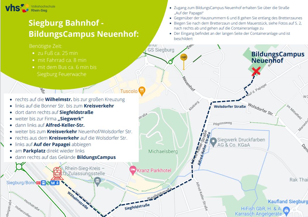 Flyer Wegbeschreibung BildungsCampus Neuenhof_abBahnhof_S1