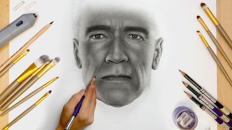 Zeichnung Arnold Schwarzenegger