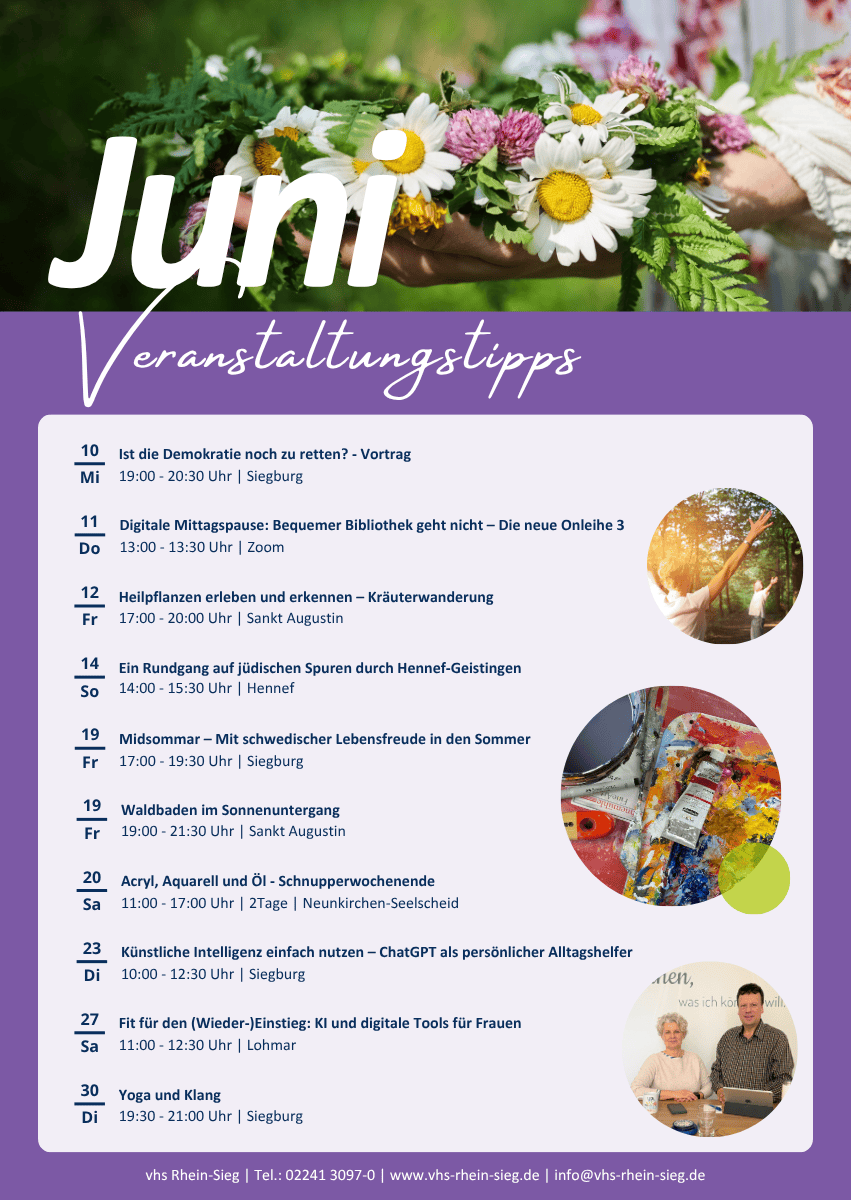 Veranstaltungstipps Juni 2026 Verlinkt zur PDF Veranstaltungstipps Juni 2026